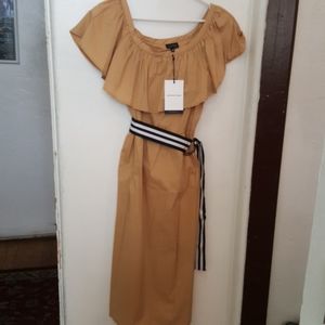 Who What Wear tan ruffle dress